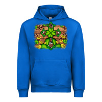 Cobalt Western Shamrock Cross Leopard Background Urban Hoodie - Artiststas