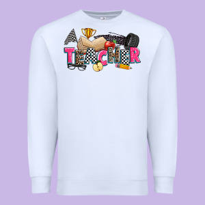 Race Teacher Premium Sweatshirt Designed By Zillion Design Studio
