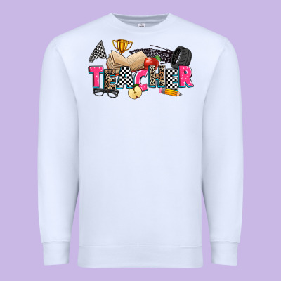 Race Teacher Premium Sweatshirt Designed By Zillion Design Studio