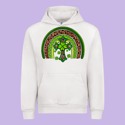 Western Shamrock Cross Rainbow Urban Hoodie Designed By Artiststas