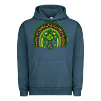Pigment Midnight Navy Western Shamrock Cross Rainbow Urban Hoodie - Artiststas
