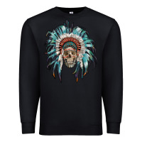 Black indian headdress with native american skull Premium Sweatshirt - RanaPortraitStore