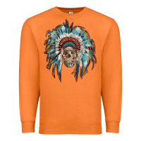 Carrot indian headdress with native american skull Premium Sweatshirt - RanaPortraitStore