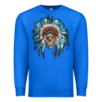 True Royal indian headdress with native american skull Premium Sweatshirt - RanaPortraitStore