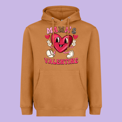 Heavyweight Hoodie mamas valentine with cute heart