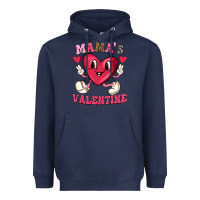 Navy mamas valentine with cute heart Heavyweight Hoodie - texasbilliewilder