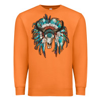 Carrot indian headdress with bull skull Premium Sweatshirt - RanaPortraitStore
