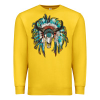 Lemon indian headdress with bull skull Premium Sweatshirt - RanaPortraitStore