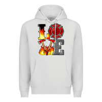 Dove Grey firefighter love Premium Hoodie - Artiststas