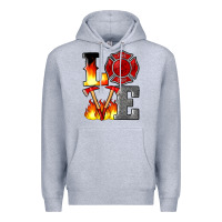 Heather Grey firefighter love Premium Hoodie - Artiststas