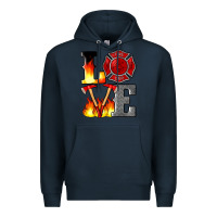 Navy firefighter love Premium Hoodie - Artiststas