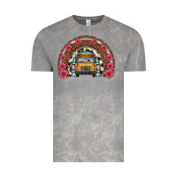 Cloud Rock school bus leopard cowhide rainbow Vintage Tee - Artiststas