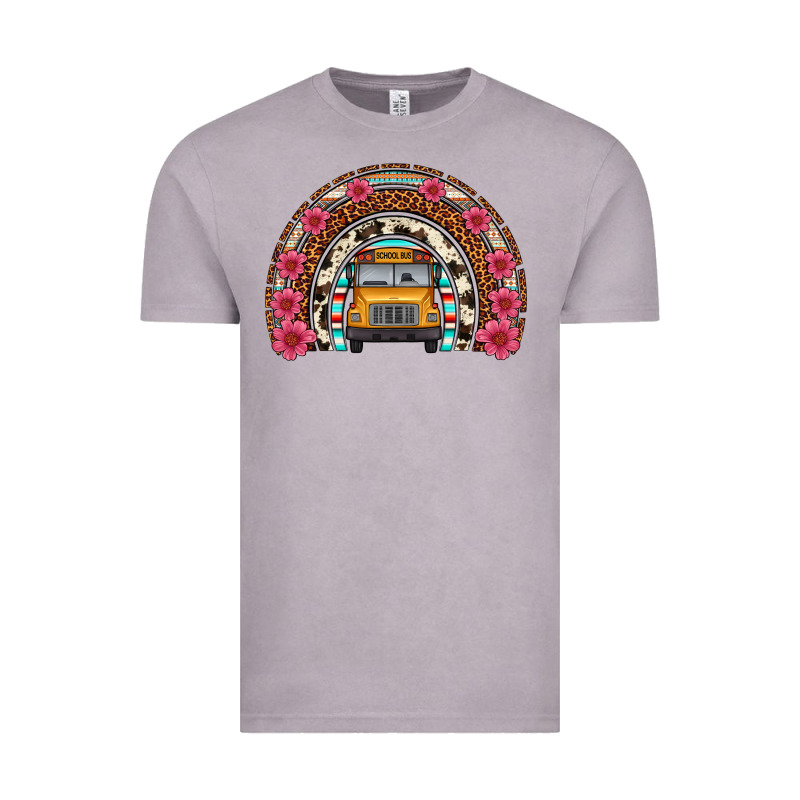 School Bus Leopard Cowhide Rainbow Vintage Tee by Artiststas | Teevron