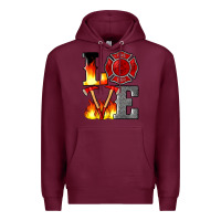 Burgundy firefighter love Premium Hoodie - Artiststas