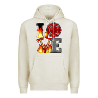 Oatmeal Heather firefighter love Premium Hoodie - Artiststas
