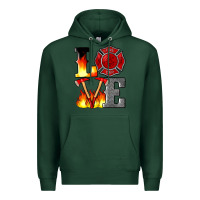 Sports Green firefighter love Premium Hoodie - Artiststas
