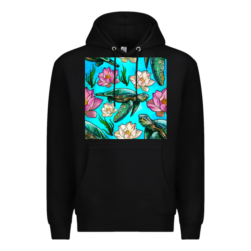 Sea Turtle Seamless Pattern Premium Hoodie by BundleAndBundleShop | Teevron