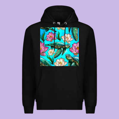 Sea Turtle Seamless Pattern Premium Hoodie Designed By Bundleandbundleshop