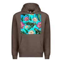 Coffee sea turtle seamless pattern Premium Hoodie - BundleAndBundleShop
