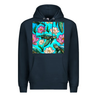 Navy sea turtle seamless pattern Premium Hoodie - BundleAndBundleShop