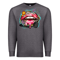 Charcoal Heather race lips Premium Sweatshirt - Zillion Design Studio