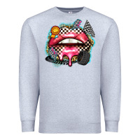 Heather Grey race lips Premium Sweatshirt - Zillion Design Studio