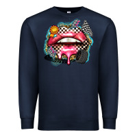 Navy race lips Premium Sweatshirt - Zillion Design Studio