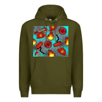 Army Green firefighter equipment Premium Hoodie - Artiststas