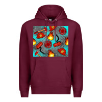 Burgundy firefighter equipment Premium Hoodie - Artiststas