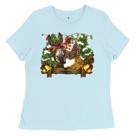 Baby Blue christmas donkey candy house Ladies Tee - BarkalooDesign