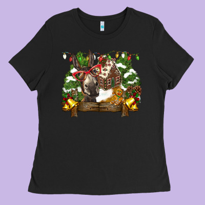 Christmas Donkey Candy House Ladies Tee Designed By Barkaloodesign