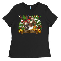 Black christmas donkey candy house Ladies Tee - BarkalooDesign
