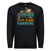 Black farm fresh pumpkins truck Premium Sweatshirt - RanaPortraitStore
