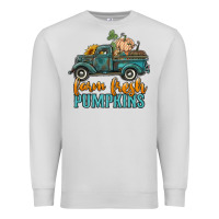 Dove Grey farm fresh pumpkins truck Premium Sweatshirt - RanaPortraitStore