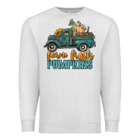 Oatmeal Heather farm fresh pumpkins truck Premium Sweatshirt - RanaPortraitStore