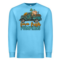 Ocean Blue farm fresh pumpkins truck Premium Sweatshirt - RanaPortraitStore