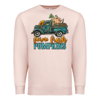 Pale Pink farm fresh pumpkins truck Premium Sweatshirt - RanaPortraitStore