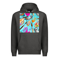 Charcoal Heather find art class seamless pattern Premium Hoodie - BundleAndBundleShop