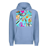 Colony Blue find art class seamless pattern Premium Hoodie - BundleAndBundleShop
