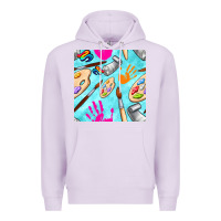 Lilac find art class seamless pattern Premium Hoodie - BundleAndBundleShop