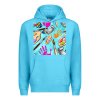 Ocean Blue find art class seamless pattern Premium Hoodie - BundleAndBundleShop