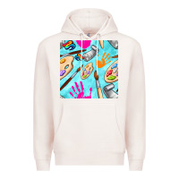 Pale Pink find art class seamless pattern Premium Hoodie - BundleAndBundleShop