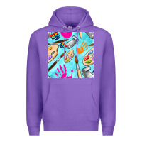 Purple find art class seamless pattern Premium Hoodie - BundleAndBundleShop