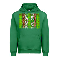 Emerald Western St. Patrick's Shamrock Cross Leopard Brushstroke Urban Hoodie - Artiststas