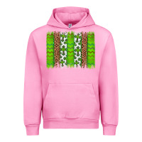 Fuchsia Pink Western St. Patrick's Shamrock Cross Leopard Brushstroke Urban Hoodie - Artiststas