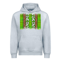 Heather Grey Western St. Patrick's Shamrock Cross Leopard Brushstroke Urban Hoodie - Artiststas