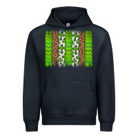 Navy Western St. Patrick's Shamrock Cross Leopard Brushstroke Urban Hoodie - Artiststas