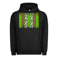 Pigment Black Western St. Patrick's Shamrock Cross Leopard Brushstroke Urban Hoodie - Artiststas