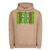 Pigment Burro Western St. Patrick's Shamrock Cross Leopard Brushstroke Urban Hoodie - Artiststas