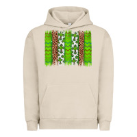 Pigment French Oak Western St. Patrick's Shamrock Cross Leopard Brushstroke Urban Hoodie - Artiststas